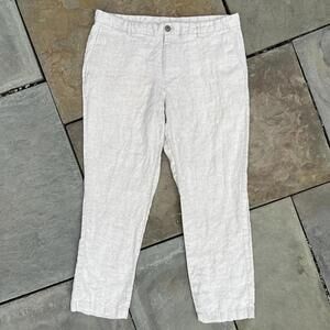 Cream Off White Linen Pants